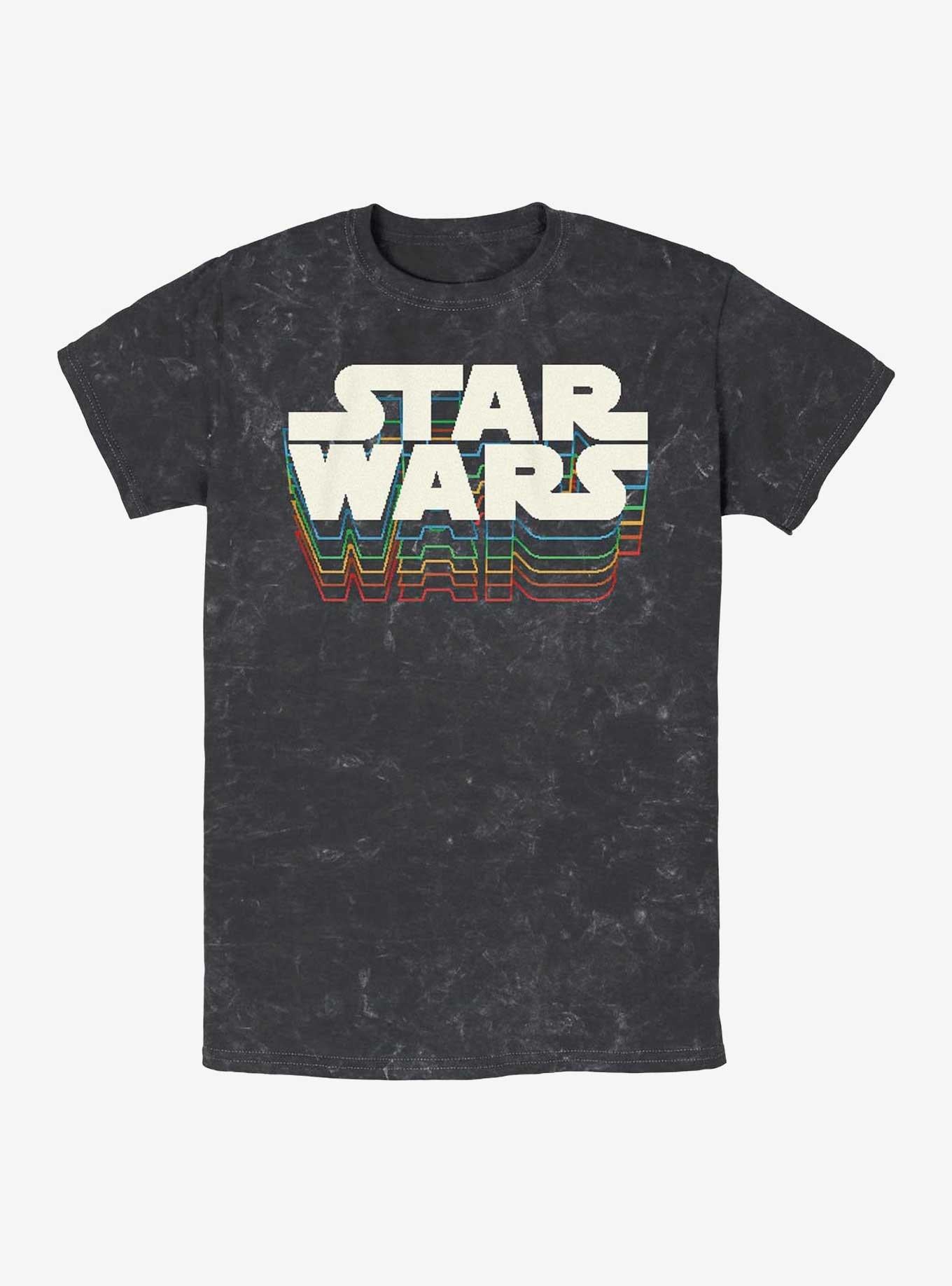 Star Wars Retro Gradient Logo Mineral Wash T-Shirt | Trending Graphic Tee For Fans