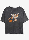 Stranger Things Tiger Pride Mineral Wash Crop Girls T-Shirt | Trending Graphic Tee For Fans