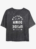 Stranger Things Welcome to the Upside Down Mineral Wash Crop Girls T-Shirt | Trending Graphic Tee For Fans