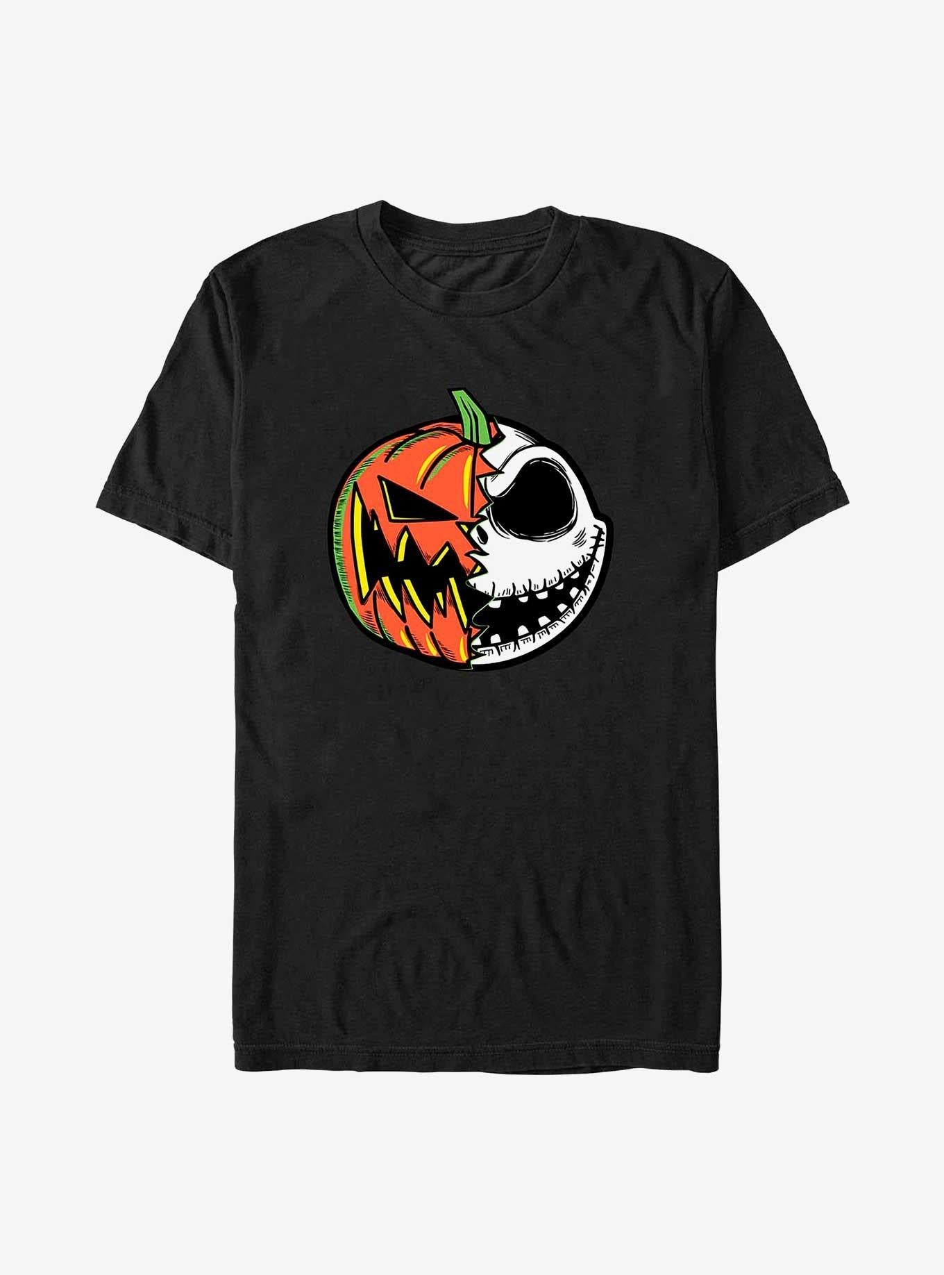 The Nightmare Before Christmas Pumpkin King Jack Split Face T-Shirt | Trending Graphic Tee For Fans