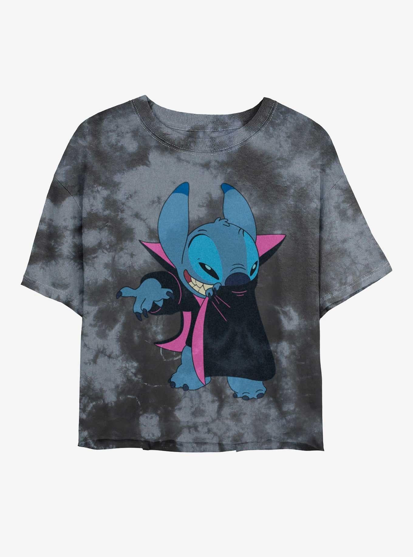Disney Lilo & Stitch Vampire Stitch Tie-Dye Girls Crop T-Shirt | Trending Graphic Tee For Fans