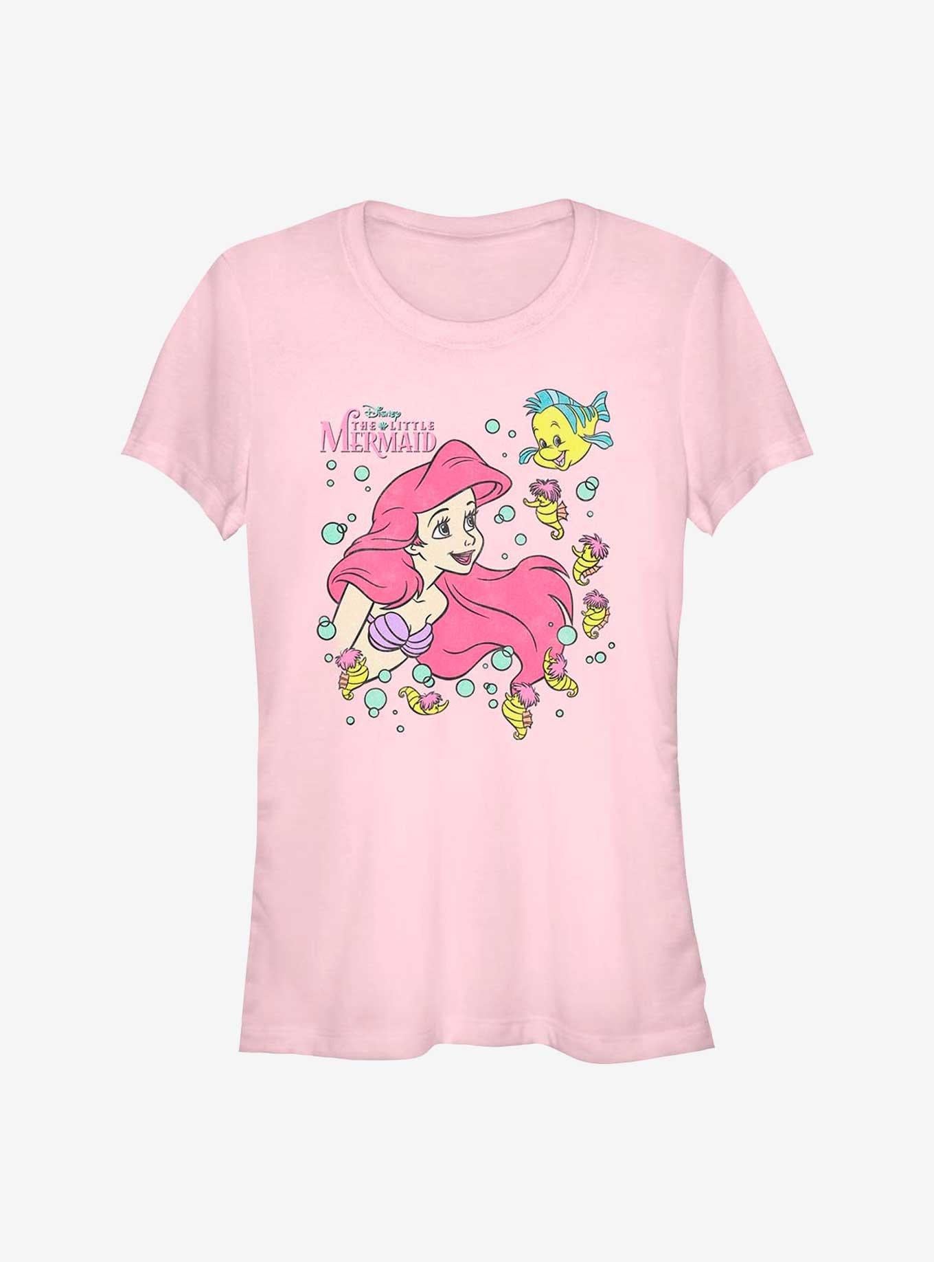 Disney The Little Mermaid Ariel, Flounder And Friends Girls T-Shirt | Trending Graphic Tee For Fans