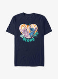 Disney Lilo & Stitch Angel and Stitch Groovy Heart T-Shirt | Trending Graphic Tee For Fans