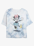 Disney Minnie Mouse Minnie Jump Tie-Dye Girls Crop T-Shirt | Trending Graphic Tee For Fans
