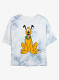 Disney Pluto Traditional Pluto Tie-Dye Girls Crop T-Shirt | Trending Graphic Tee For Fans