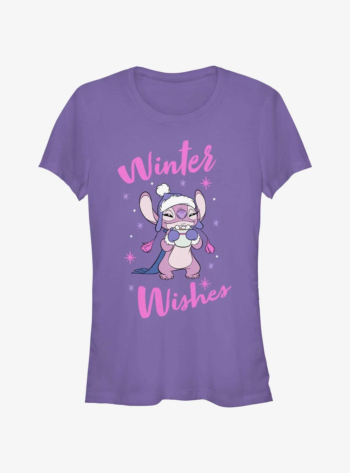 Disney Lilo & Stitch Angel Winter Wishes Girls T-Shirt | Trending Graphic Tee For Fans