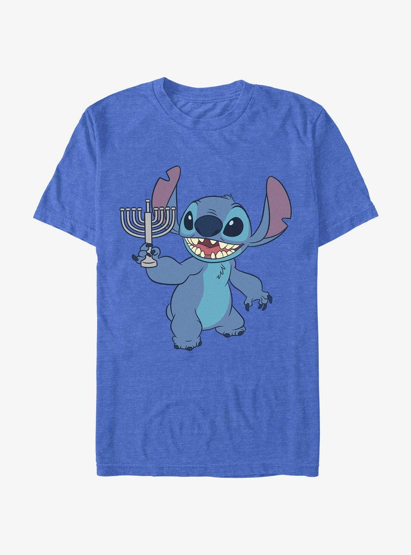 Disney Lilo & Stitch Hanukkah Menorah T-Shirt | Trending Graphic Tee For Fans