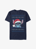 Disney Lilo & Stitch Santa Hat Ugly Christmas Extra Soft T-Shirt | Trending Graphic Tee For Fans