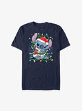 Disney Lilo & Stitch Santa Stitch Christmas Lights Extra Soft T-Shirt | Trending Graphic Tee For Fans