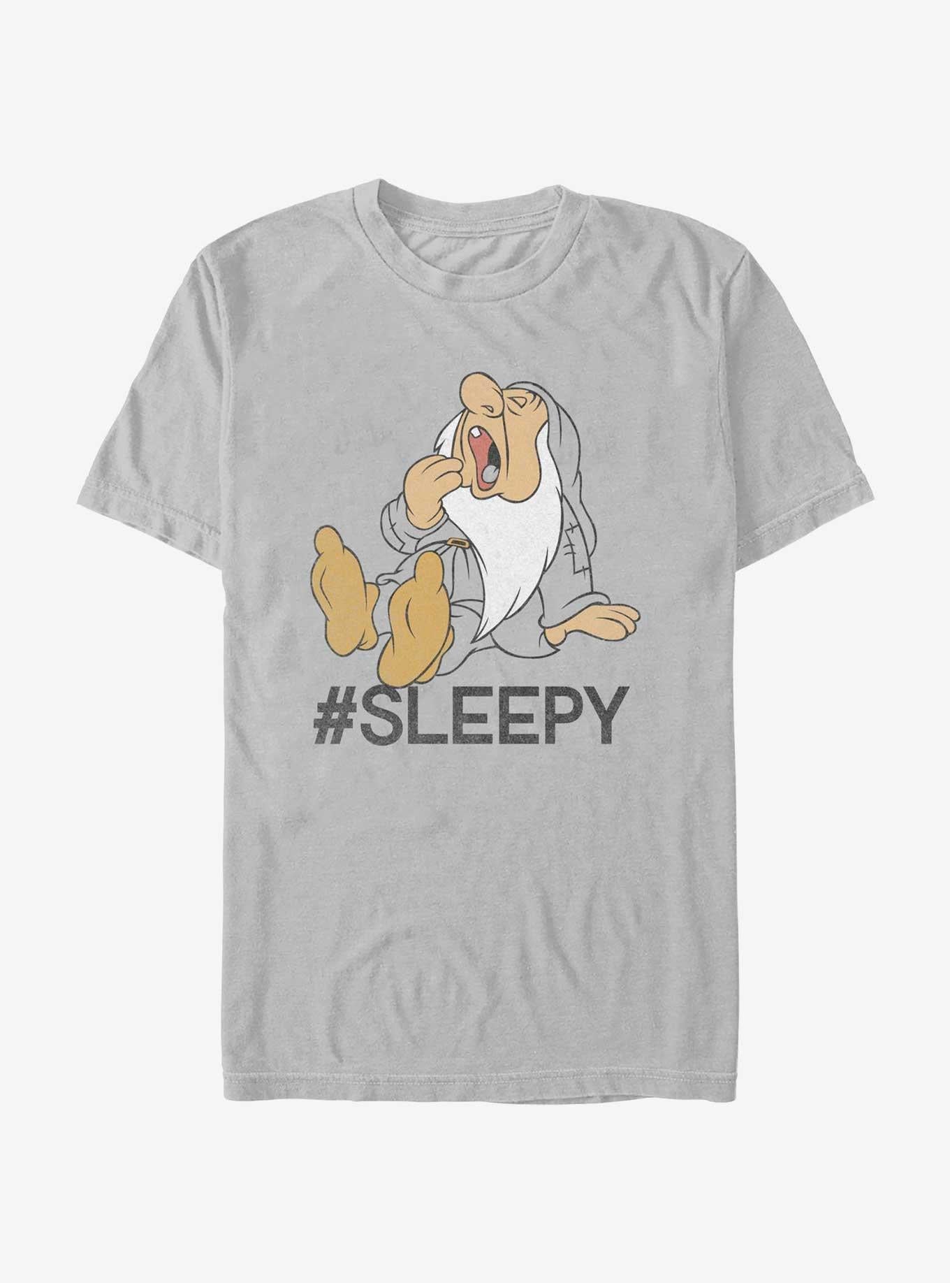 Disney Snow White and the Seven Dwarfs Hashtag Sleepy T-Shirt | Trending Graphic Tee For Fans