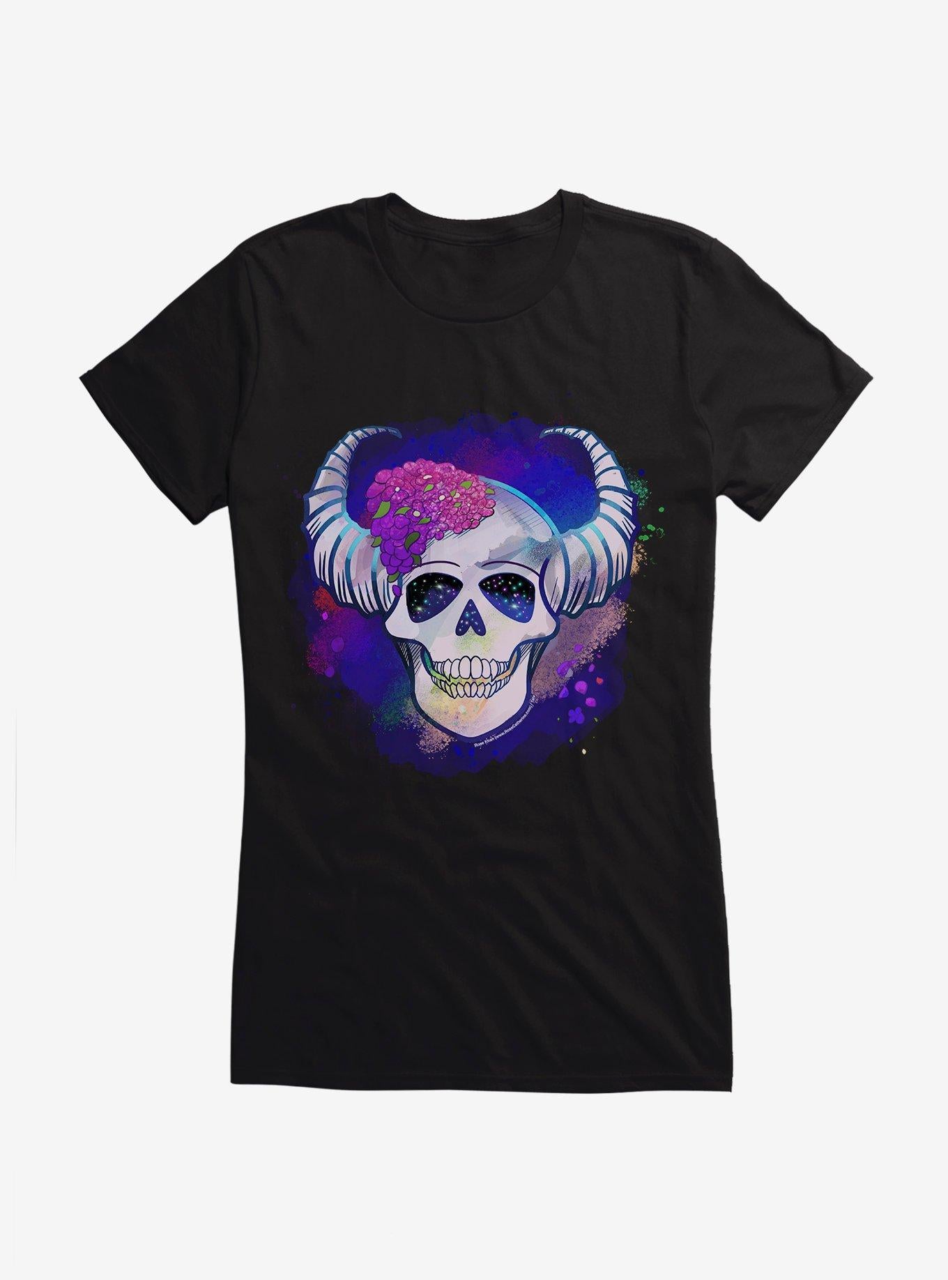 Floral Skull Girls by Rose Catherine Khan T-Shirt | Trending Graphic Tee For Fans
