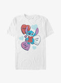 Disney Lilo & Stitch Candy Hearts Valentine Stitch Extra Soft T-Shirt | Trending Graphic Tee For Fans