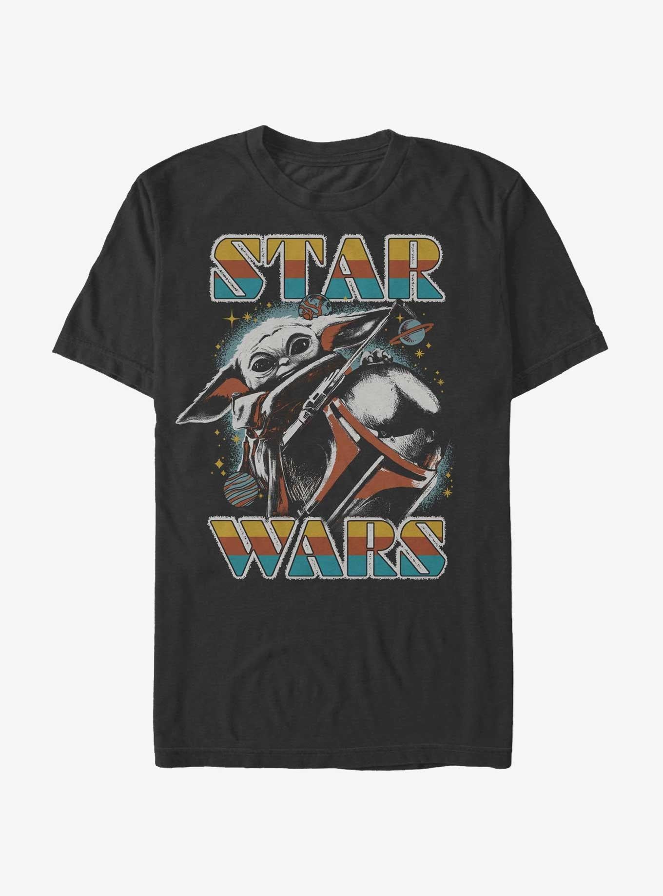 Star Wars The Mandalorian And Grogu Galaxy Portrait T-Shirt | Trending Graphic Tee For Fans
