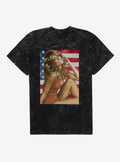 Farrah Fawcett American Flag Mineral Wash T-Shirt | Trending Graphic Tee For Fans