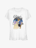 Disney Beauty Beast Vintage Look Poster Girls T-Shirt | Trending Graphic Tee For Fans