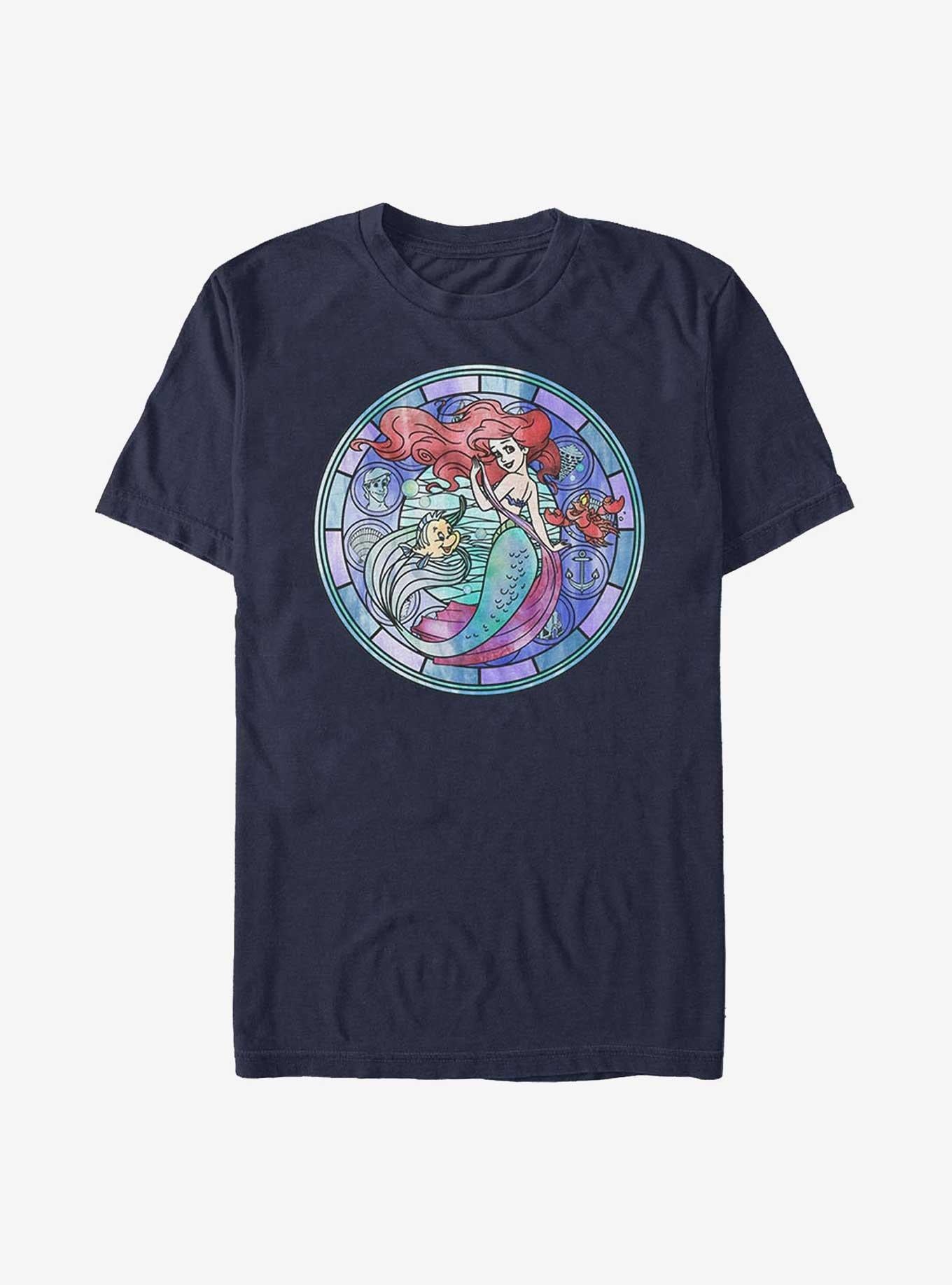 Disney The Little Mermaid Ariel Stained Glass T-Shirt | Trending Graphic Tee For Fans