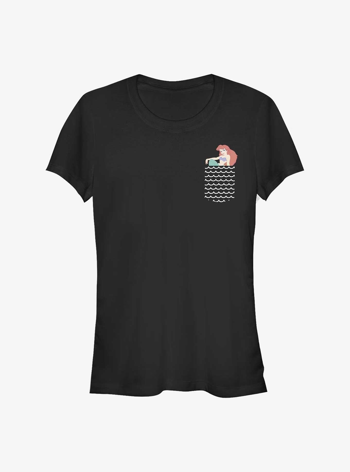 Disney The Little Mermaid Ariel Pocket Waves Girls T-Shirt | Trending Graphic Tee For Fans