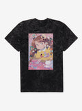 Bee And Puppycat Group Poster Mineral Wash T-Shirt | Trending Graphic Tee For Fans