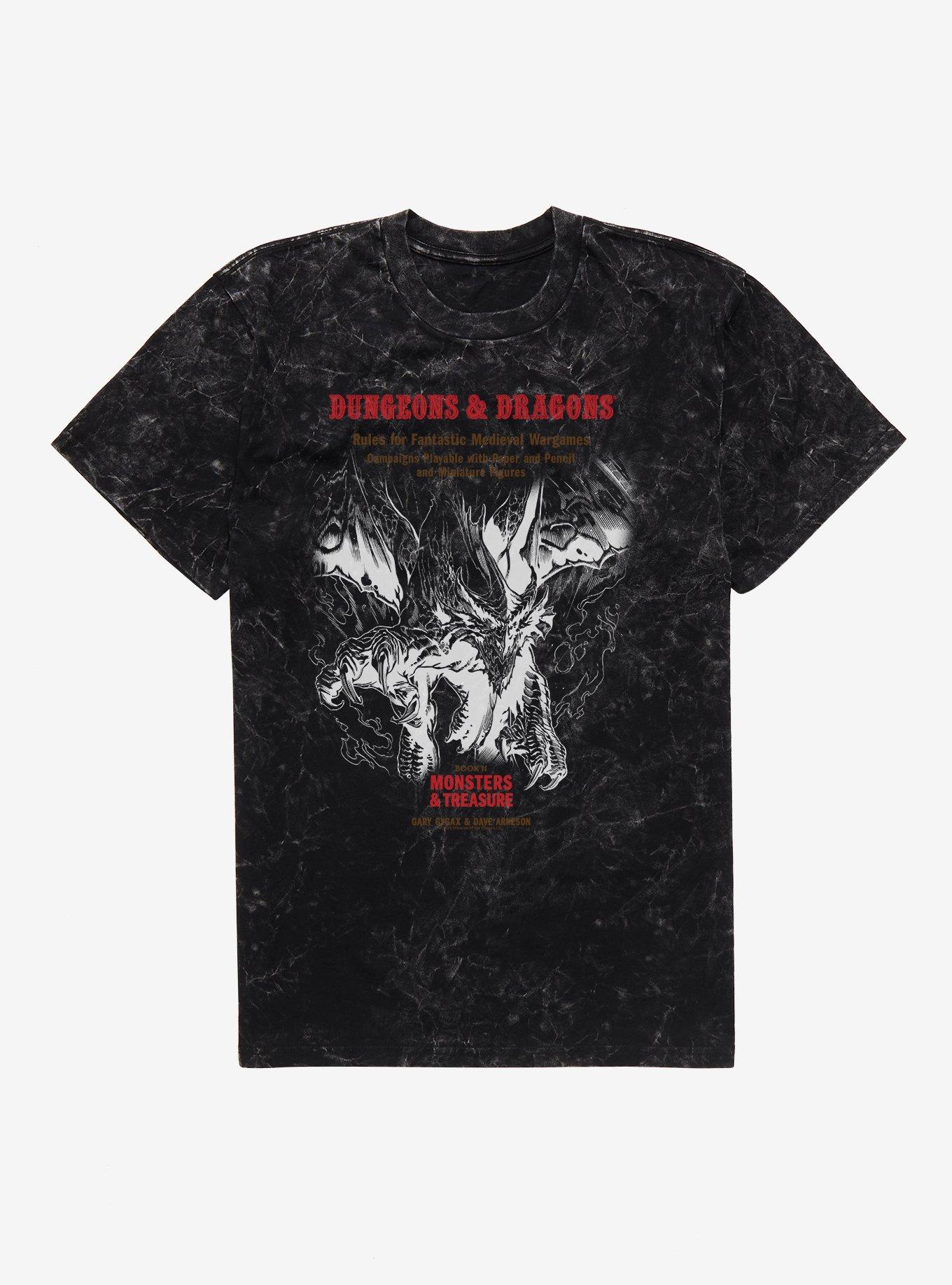 Dungeons & Dragons Monsters And Treasure Book Mineral Wash T-Shirt | Trending Graphic Tee For Fans
