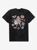 Bee And Puppycat Sticker Icons Mineral Wash T-Shirt | Trending Graphic Tee For Fans