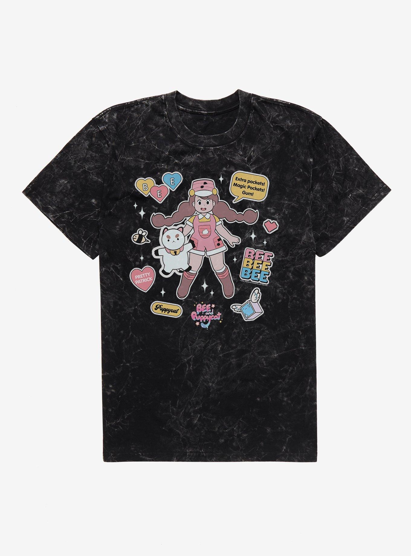 Bee And Puppycat Sticker Icons Mineral Wash T-Shirt | Trending Graphic Tee For Fans