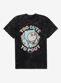 Bee And Puppycat Too Cute To Poot Mineral Wash T-Shirt | Trending Graphic Tee For Fans