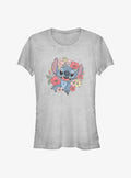 Disney Lilo & Stitch Floral Stitch Girls T-Shirt | Trending Graphic Tee For Fans