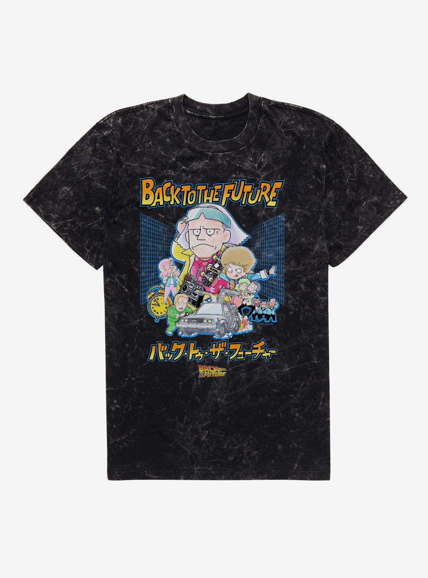 Back To The Future Anime Collage Mineral Wash T-Shirt | Trending Graphic Tee For Fans