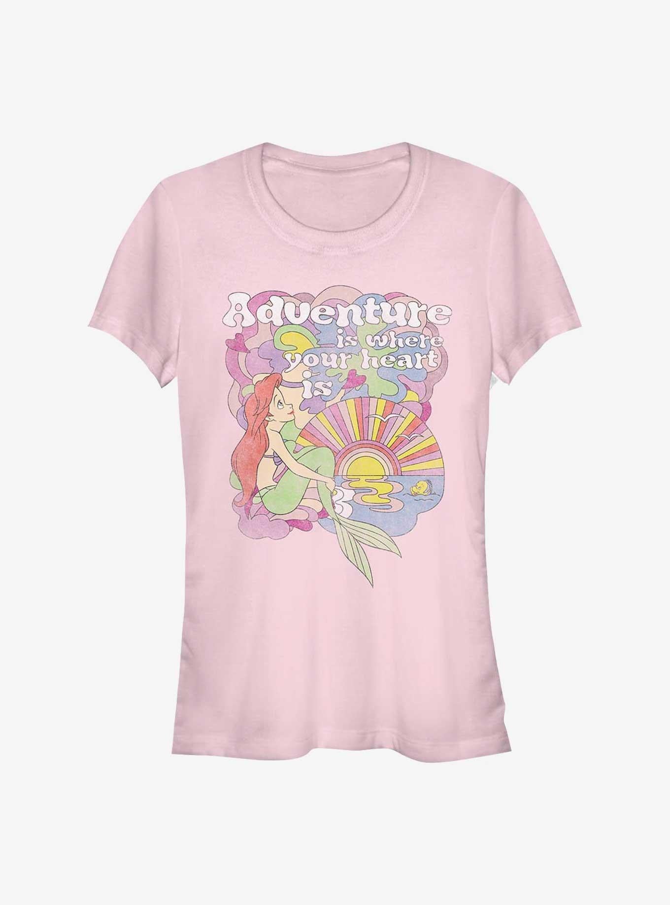 Disney The Little Mermaid Adventure Is Where Your Heart Is Girls T-Shirt | Trending Graphic Tee For Fans