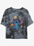 Disney Lilo & Stitch Space Stitch Tie-Dye Girls Crop T-Shirt | Trending Graphic Tee For Fans