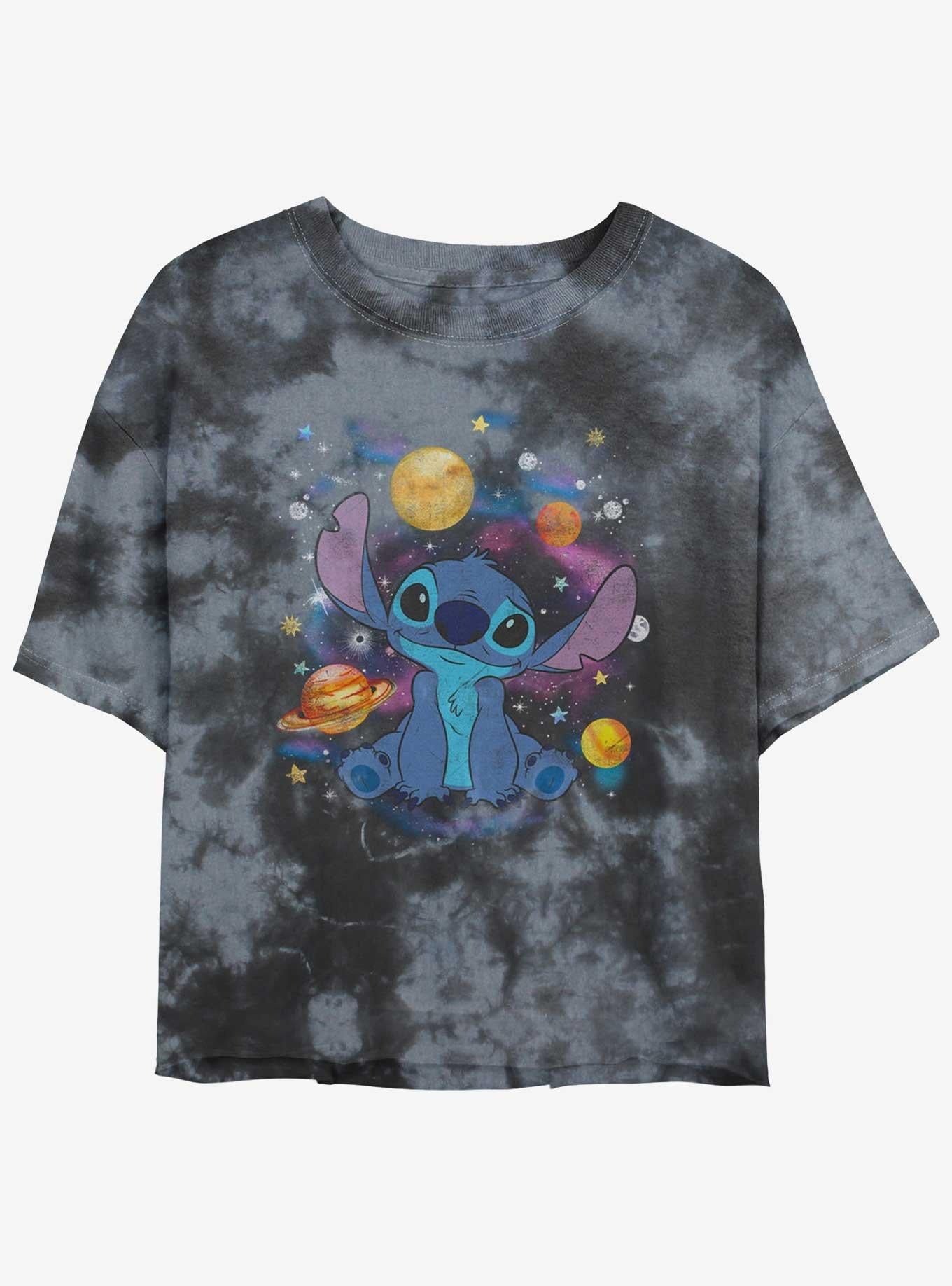 Disney Lilo & Stitch Space Stitch Tie-Dye Girls Crop T-Shirt | Trending Graphic Tee For Fans