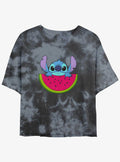 Disney Lilo & Stitch Watermelon Tie-Dye Girls Crop T-Shirt | Trending Graphic Tee For Fans