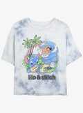 Disney Lilo & Stitch Beach Duo Tie-Dye Girls Crop T-Shirt | Trending Graphic Tee For Fans