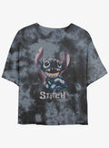Disney Lilo & Stitch Dark Stitch Tie-Dye Girls Crop T-Shirt | Trending Graphic Tee For Fans