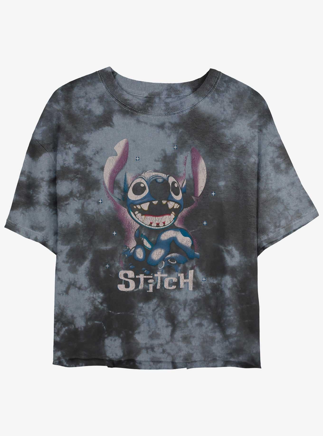 Disney Lilo & Stitch Dark Stitch Tie-Dye Girls Crop T-Shirt | Trending Graphic Tee For Fans