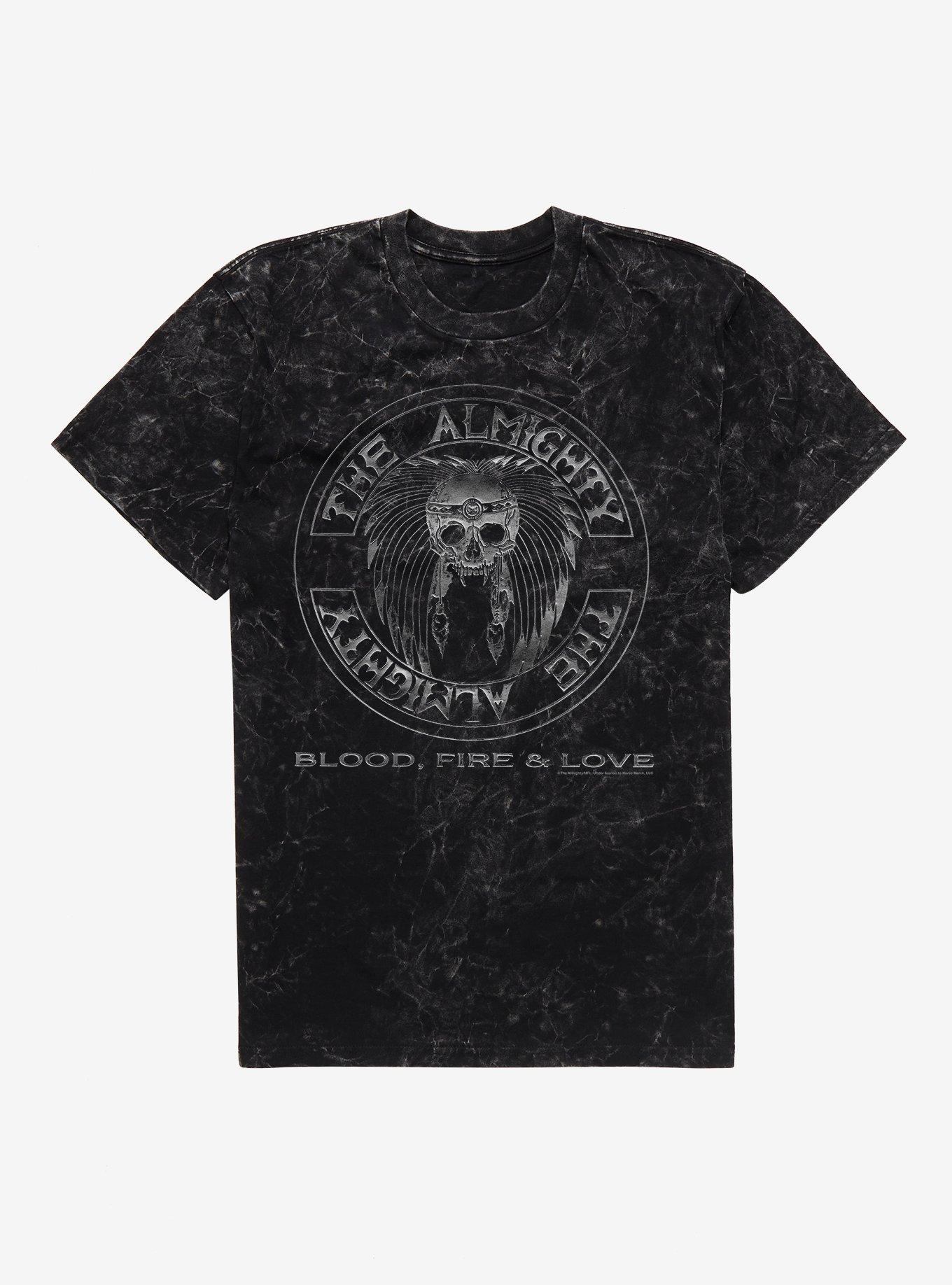 The Almighty Blood, Fire & Love Mineral Wash T-Shirt | Trending Graphic Tee For Fans