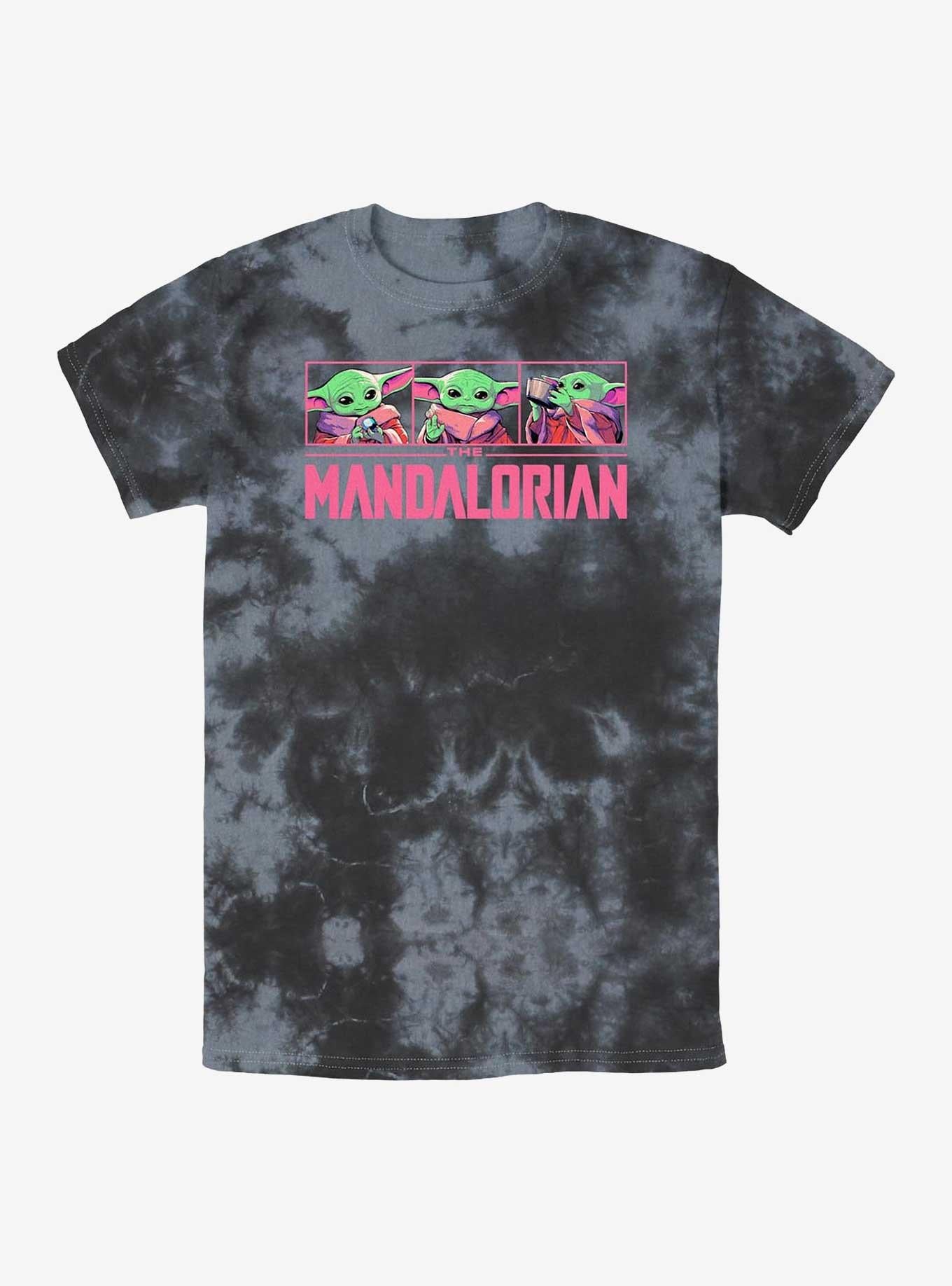 Star Wars The Mandalorian Grogu Neon Logo Tie-Dye T-Shirt | Trending Graphic Tee For Fans