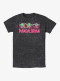 Star Wars The Mandalorian Grogu Neon Logo Mineral Wash T-Shirt | Trending Graphic Tee For Fans