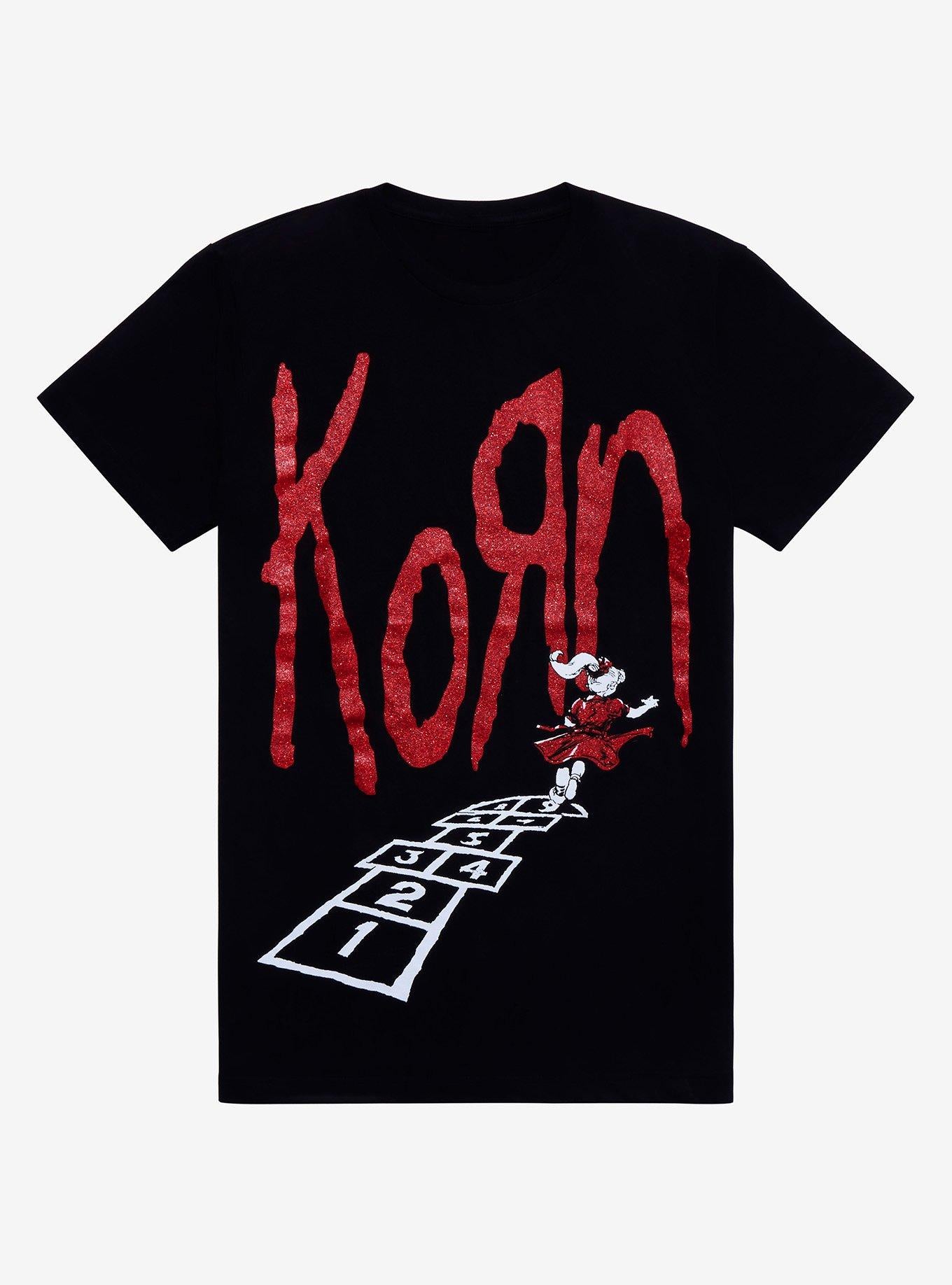 Korn Glitter Boyfriend Fit Girls T-Shirt | Trending Graphic Tee For Fans