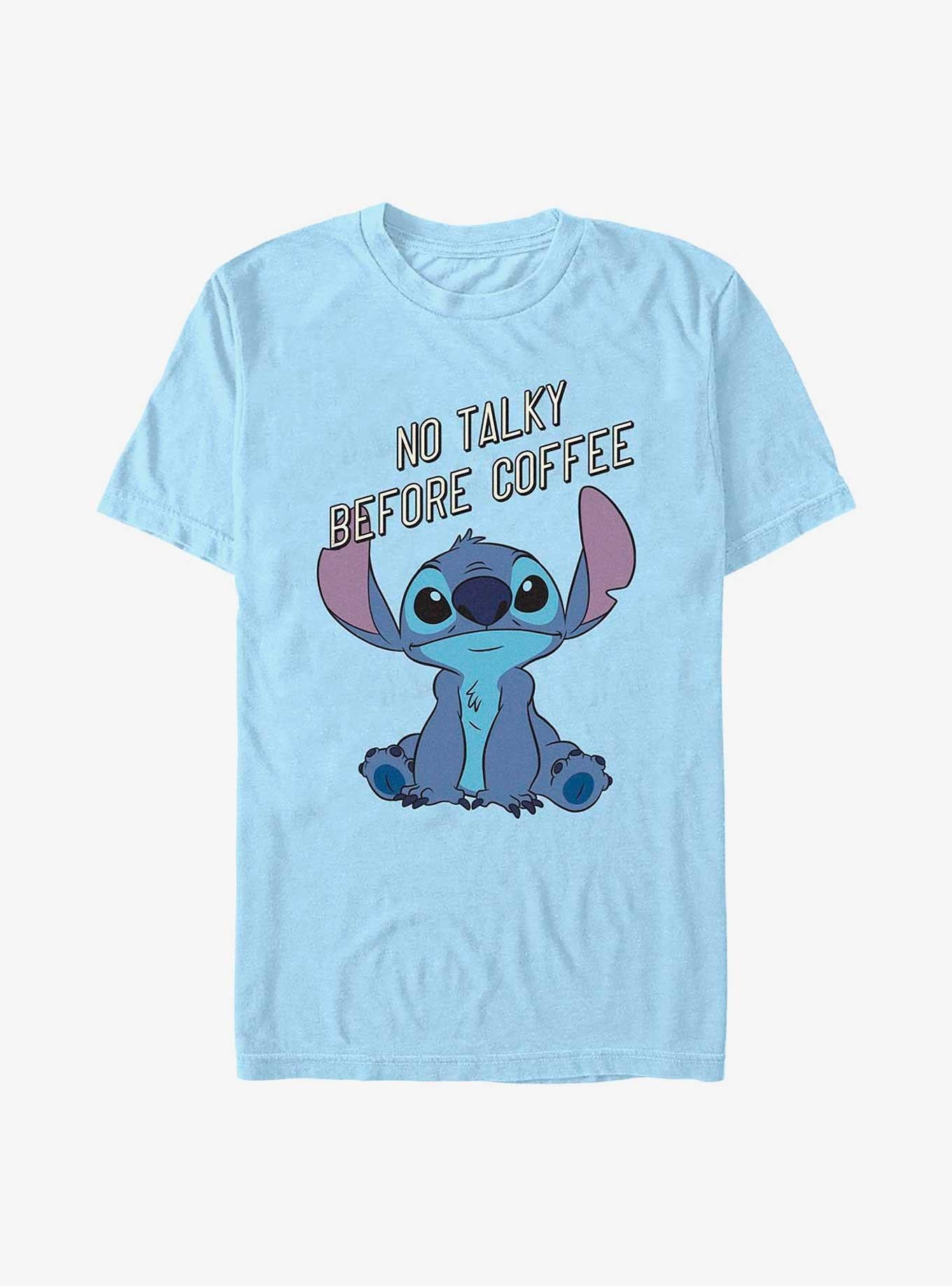 Disney Lilo & Stitch No Talky Before Coffee T-Shirt | Trending Graphic Tee For Fans