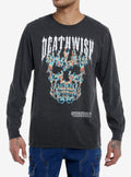 Social Collision Death Wish Skull Flames Long-Sleeve T-Shirt | Trending Graphic Tee For Fans