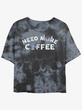Disney Lilo & Stitch Need More Coffee Girls Tie-Dye Crop T-Shirt | Trending Graphic Tee For Fans