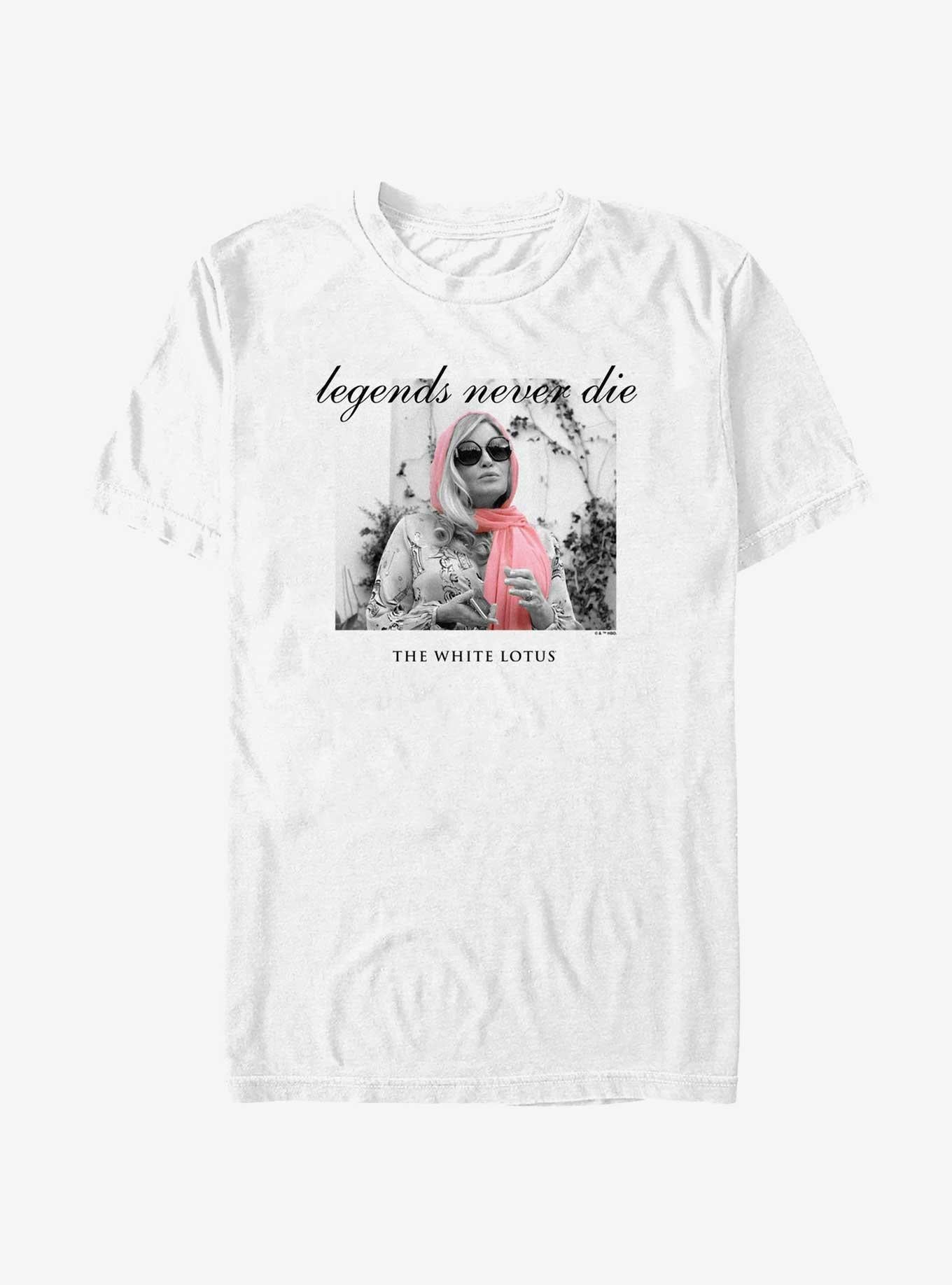White Lotus Legends Never Die T-Shirt | Trending Graphic Tee For Fans