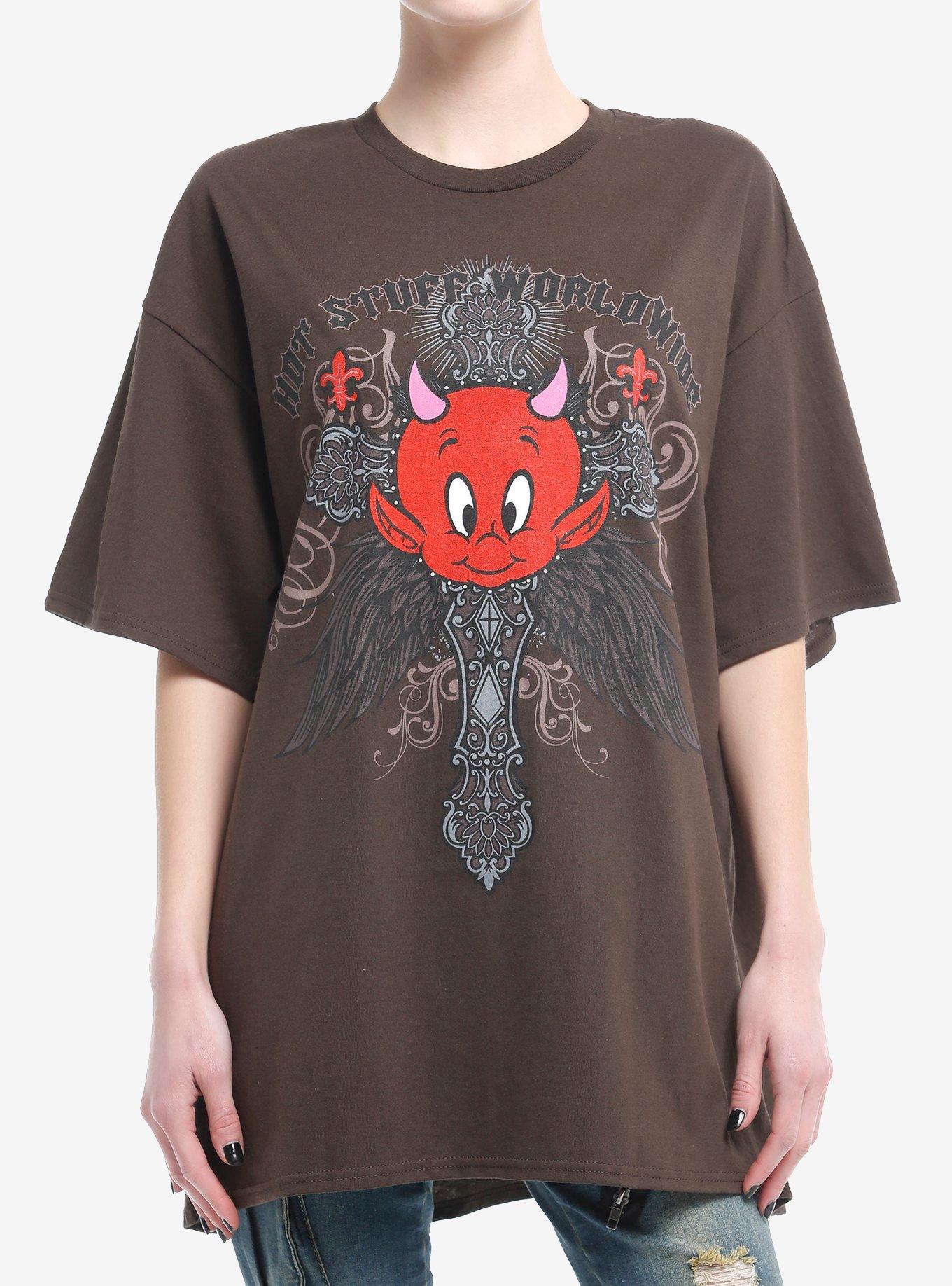 Hot Stuff Ornate Cross Girls Oversized T-Shirt | Trending Graphic Tee For Fans