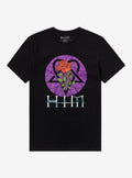 HIM Stained Glass Heartagram Boyfriend Fit Girls T-Shirt | Trending Graphic Tee For Fans