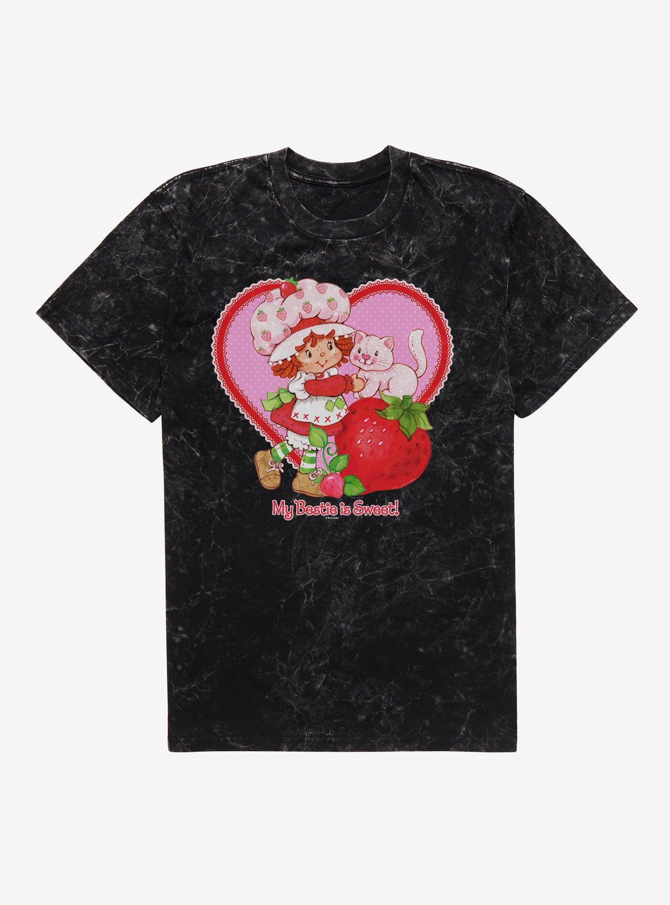 Strawberry Shortcake & Custard My Bestie Is Sweet Mineral Wash T-Shirt | Trending Graphic Tee For Fans