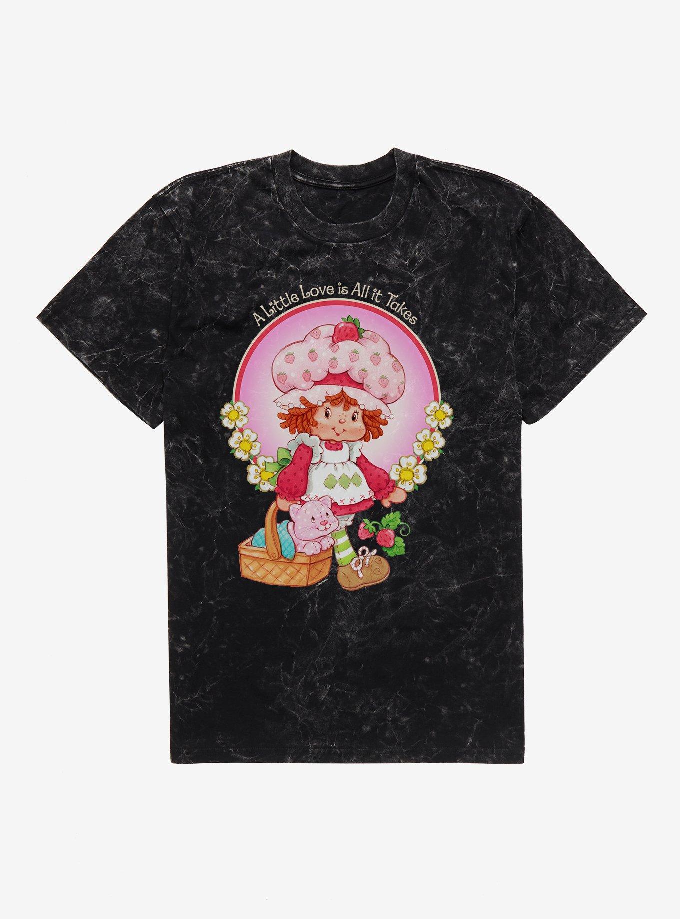 Strawberry Shortcake A Little Love Is All It Takes Mineral Wash T-Shirt | Trending Graphic Tee For Fans