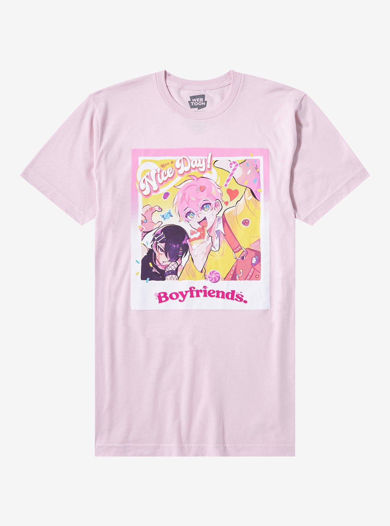 Boyfriends Nerd And Goth Picture Puff Print T-Shirt | Trending Graphic Tee For Fans