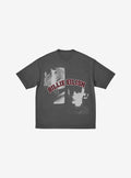 Billie Eilish Double Portrait Grey Boyfriend Fit Girls T-Shirt | Trending Graphic Tee For Fans