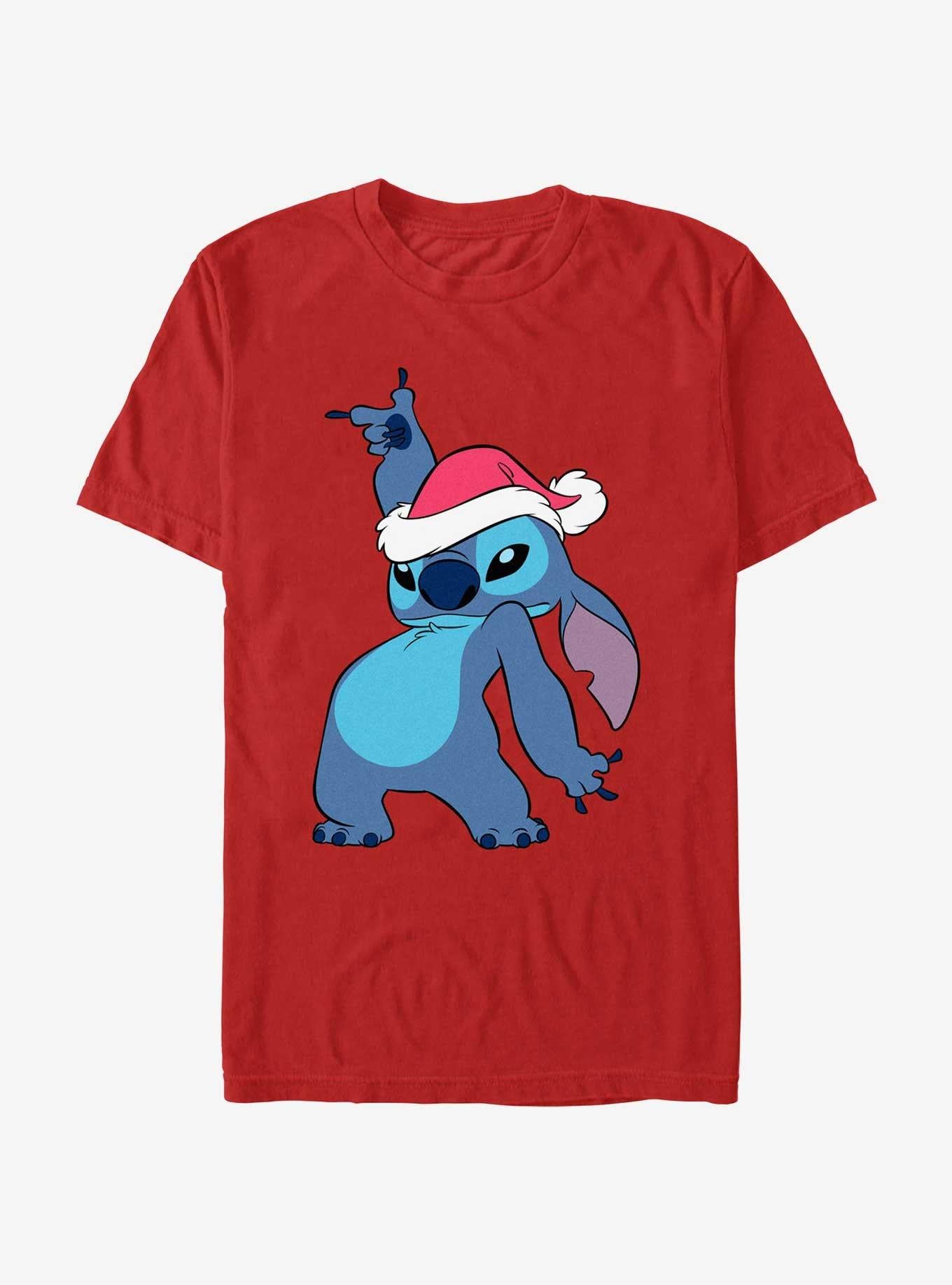 Disney Lilo & Stitch Santa Hat T-Shirt | Trending Graphic Tee For Fans